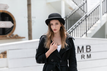 GEMVIE Black Derby Bowler Hat