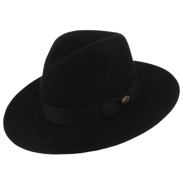 GEMVIE Women's Felt Hat 100% Wool Black Wide Brim Felt Hat For Men And Women Autumn Winter