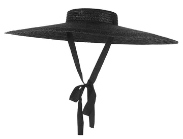 Copy of Women's Elegant Large Brim Boater Straw Sun Hat Summer Hats Flat Top Straw Hat Beach Sun Hat