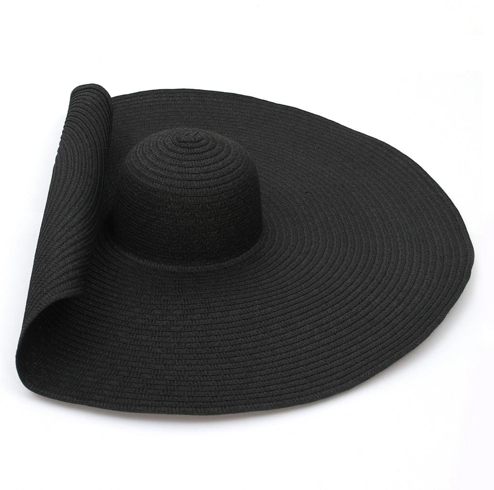 Elegant 25cm Extra Large Raffia Wide Brim Foldable Straw Hat