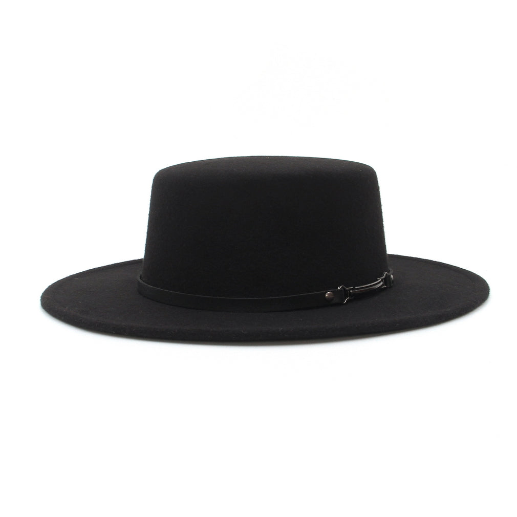 Black Fedora Hats for Women Australian Wool Elegant Retro Jazz