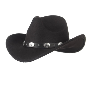 GEMVIE Cowboy Hat for Men Women Classic Roll Up Brim Fedora Cowgirl Hat Western Cowboy Hat with Belt