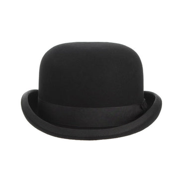 Black Gemvie Bowler / Derby hat with a rounded crown and curved brim