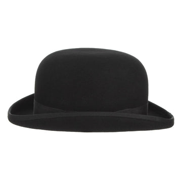 Black Gemvie Bowler hat with a low rounded crown and curved brim