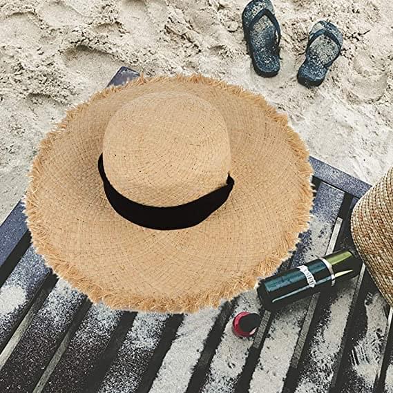 Gemvie Black Band Raffia Straw Hat Gemvie Black Band Raffia Straw Hat