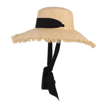 Gemvie Black Band Raffia Straw Hat