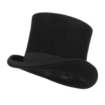 Gemvie Quality Wool Felt Top Hats 17cm Heitght
