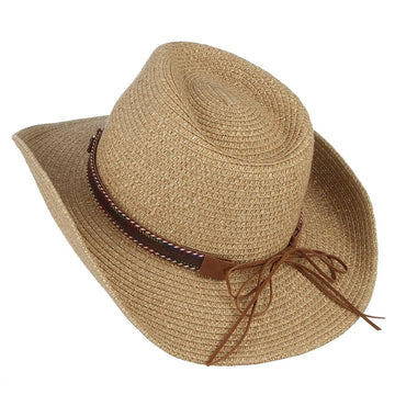 GEMVIE Cowboy Hat Floppy Sun Hat Straw Summer Beach Cap Wide Brim Straw Hats