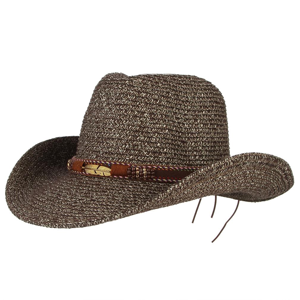 GEMVIE Cowboy Cowgirl for Women Mens Floppy Sun Hat Fedora Straw