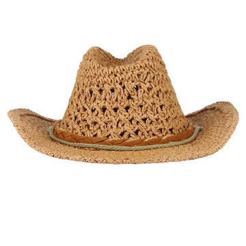 GEMVIE Baby Toddler Kids Sun Straw Western Cowboy Hat Wide Brim with Chin Strap