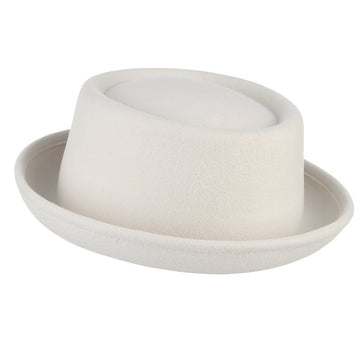 Men's Classic White Pork Pie Hat