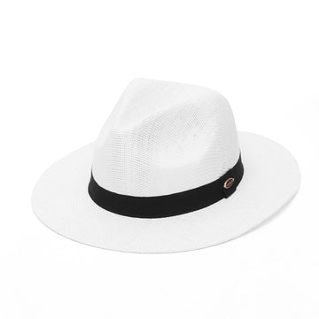 GEMVIE Straw Sun Hat for Men and Women Fedora Hat Straw Panama Hat for Summer Beach