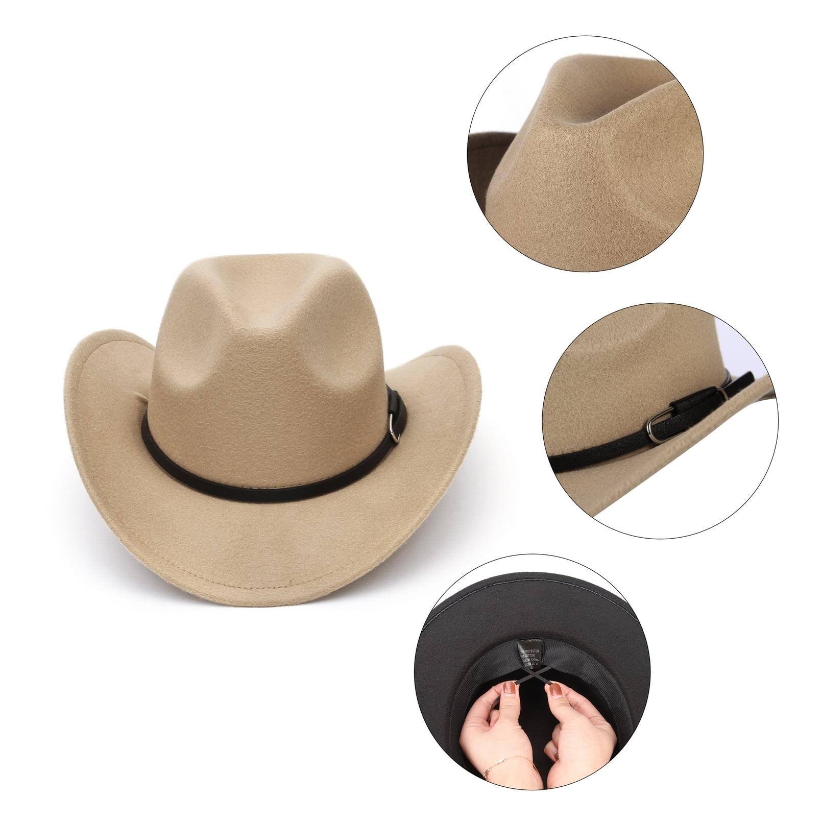 GEMVIE Cowboy Cowgirl for Women Mens Floppy Sun Hat Fedora Straw