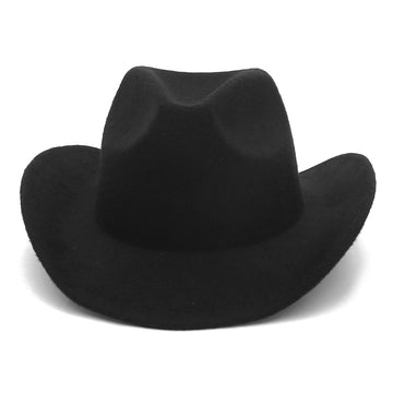 Gemvie Wool Cowboy Cowgirl Hat for Men Women Classic Roll Up Brim Fedora Cowgirl Hat Western Cowboy Hat