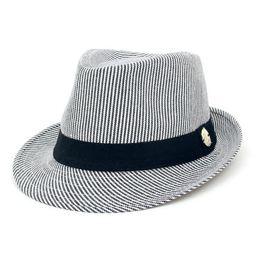 Women Men Classic Pork Pie Felt Fedora Hat with Band Wide Brim Flat Top Jazz Panama Hat Casual Party Church Hat White